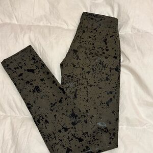 Black and Olive Splatter Leggings
